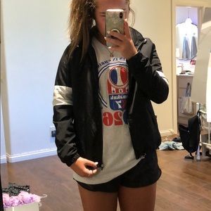 black hoodie windbreaker